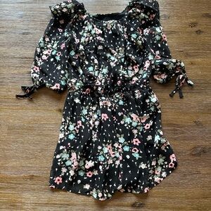 3/27$ Justice Girls Black Floral Romper size 7